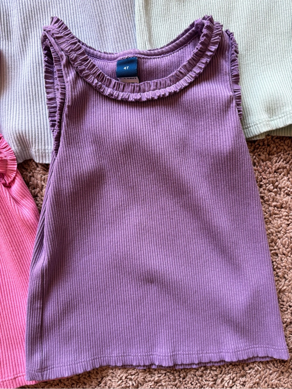 Old Navy Ribbed Ruffle Tank Top Bundle: 4T - Picture 5 of 8